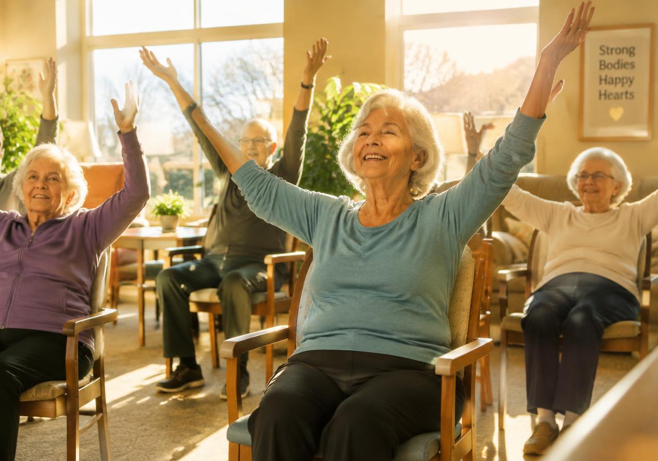 Chair yoga session